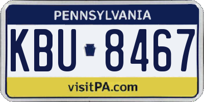 PA license plate KBU8467