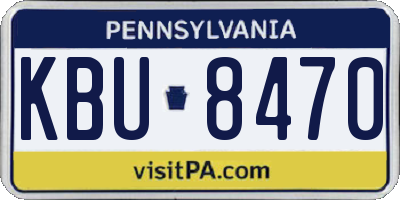PA license plate KBU8470