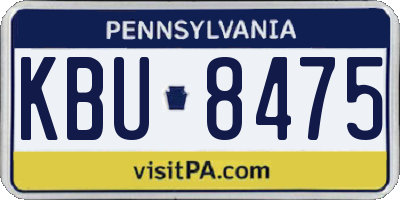 PA license plate KBU8475