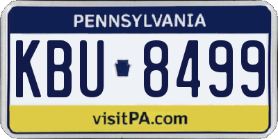 PA license plate KBU8499