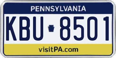 PA license plate KBU8501