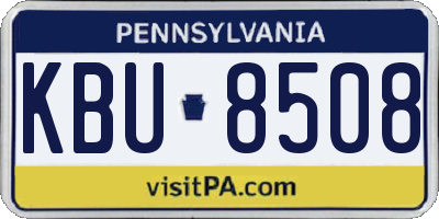 PA license plate KBU8508