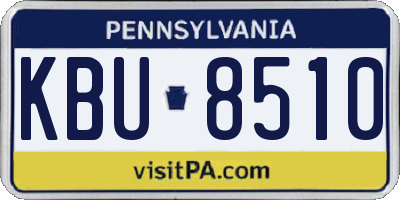 PA license plate KBU8510