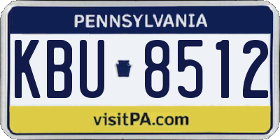 PA license plate KBU8512