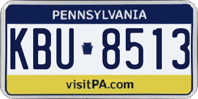 PA license plate KBU8513