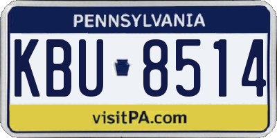 PA license plate KBU8514