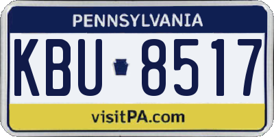 PA license plate KBU8517