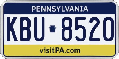 PA license plate KBU8520