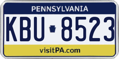 PA license plate KBU8523