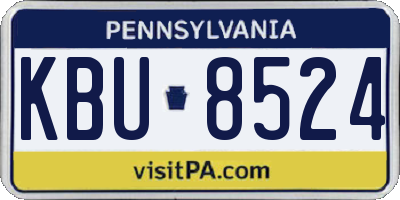 PA license plate KBU8524