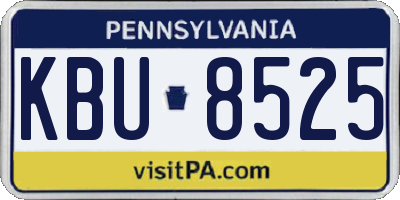 PA license plate KBU8525