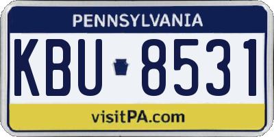 PA license plate KBU8531