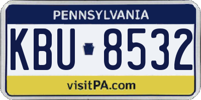 PA license plate KBU8532