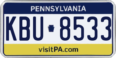 PA license plate KBU8533
