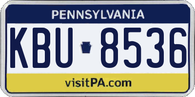 PA license plate KBU8536