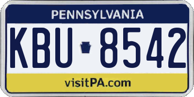 PA license plate KBU8542