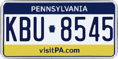 PA license plate KBU8545