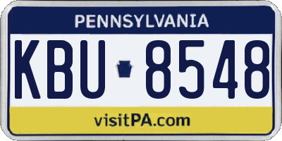 PA license plate KBU8548
