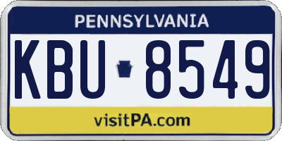 PA license plate KBU8549