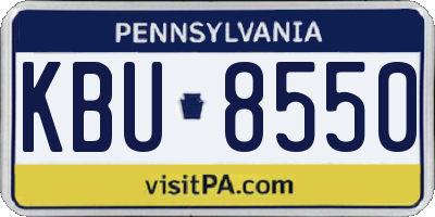 PA license plate KBU8550