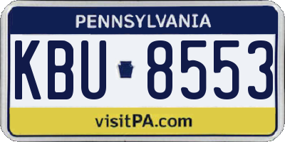PA license plate KBU8553