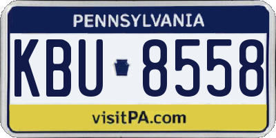 PA license plate KBU8558