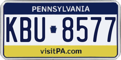 PA license plate KBU8577