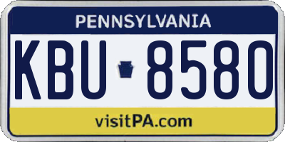 PA license plate KBU8580