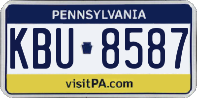 PA license plate KBU8587