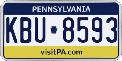 PA license plate KBU8593