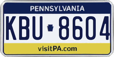 PA license plate KBU8604
