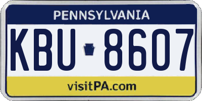 PA license plate KBU8607