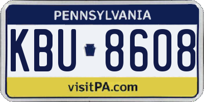 PA license plate KBU8608