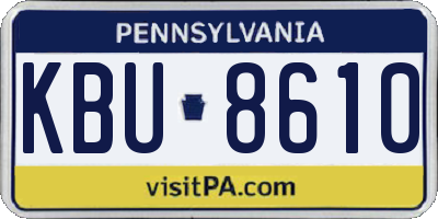 PA license plate KBU8610