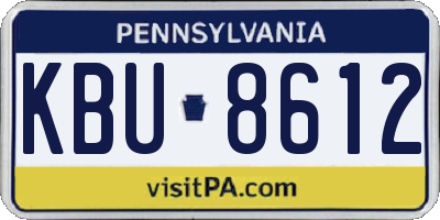 PA license plate KBU8612