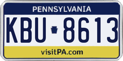 PA license plate KBU8613