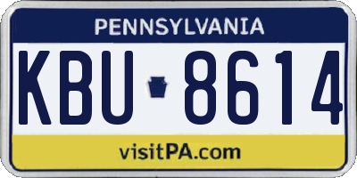 PA license plate KBU8614