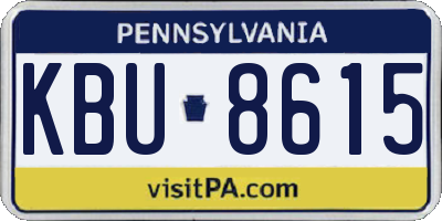 PA license plate KBU8615