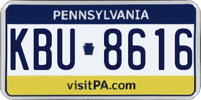 PA license plate KBU8616