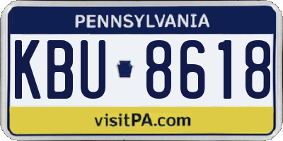 PA license plate KBU8618