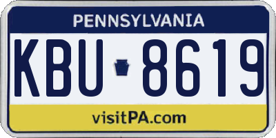 PA license plate KBU8619
