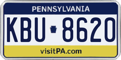 PA license plate KBU8620