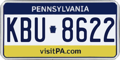 PA license plate KBU8622