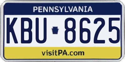 PA license plate KBU8625