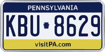 PA license plate KBU8629