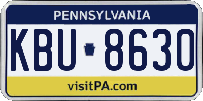 PA license plate KBU8630