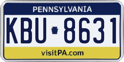 PA license plate KBU8631