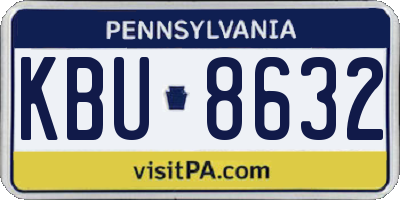 PA license plate KBU8632