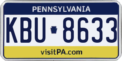 PA license plate KBU8633