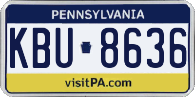 PA license plate KBU8636